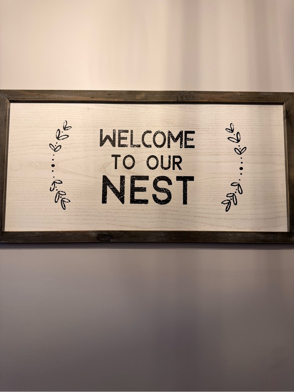 Welcome to Our Nest Wall Sign - Black & White